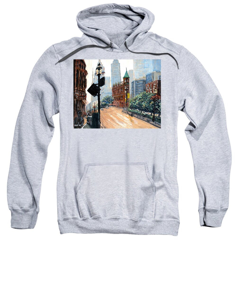 Toronto Sweatshirt featuring the painting Front And Church by Ian MacDonald