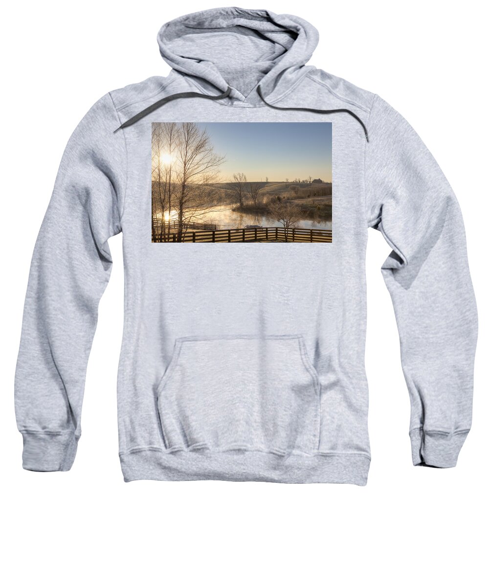 Sunrise Sweatshirt featuring the photograph Frosty sunrise by Alexey Stiop