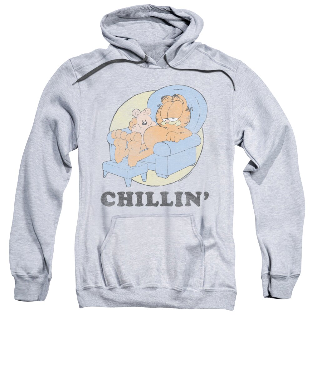 Garfield Sweatshirt featuring the digital art Garfield - Chillin by Brand A