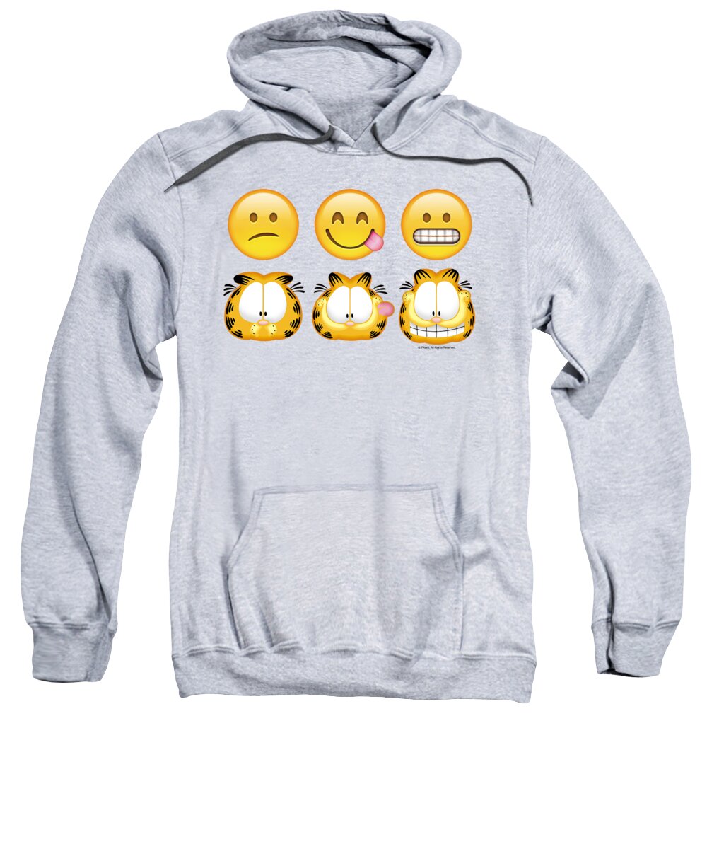  Sweatshirt featuring the digital art Garfield - Emojis by Brand A