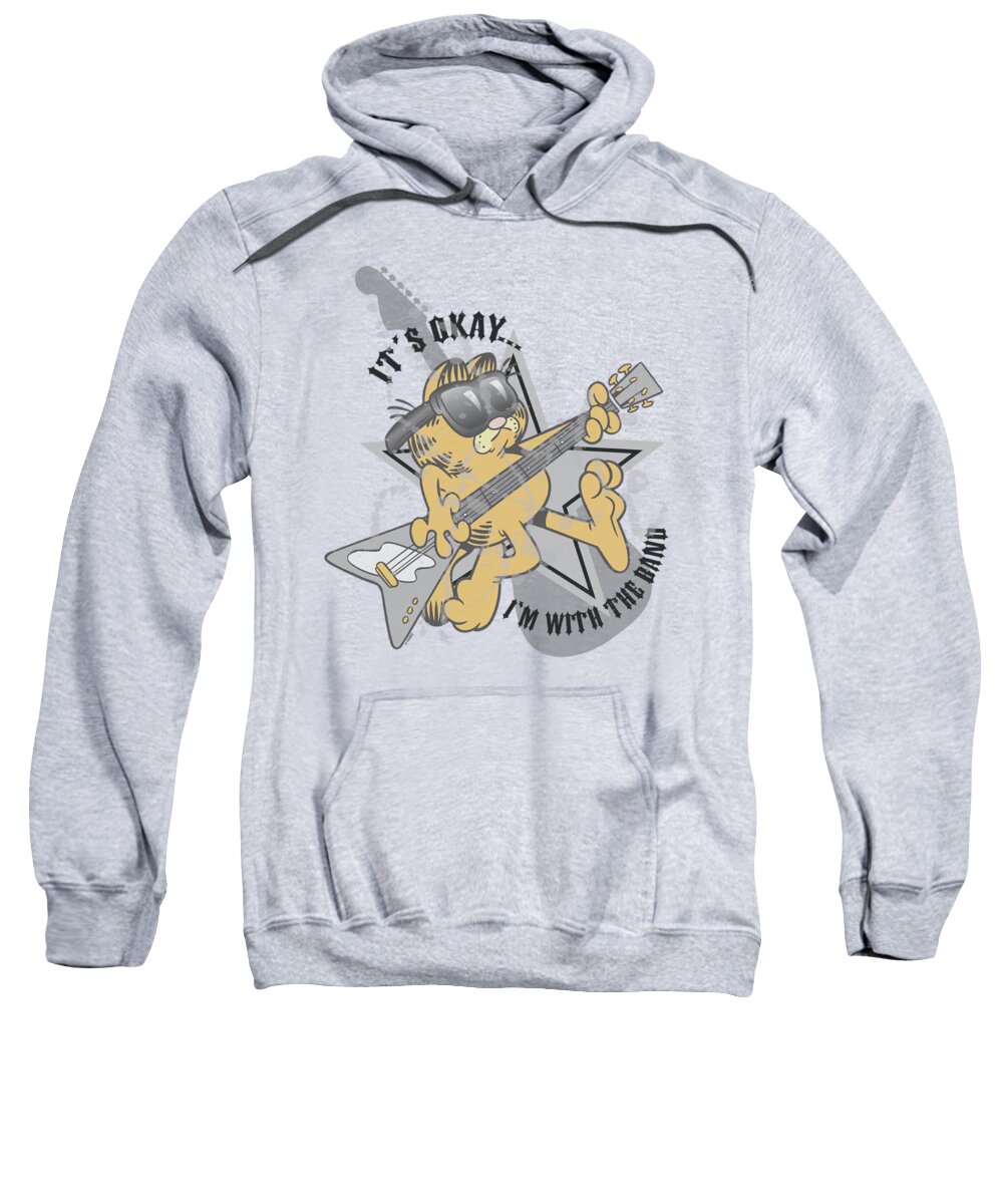 Garfield Sweatshirt featuring the digital art Garfield - I'm With The Band by Brand A