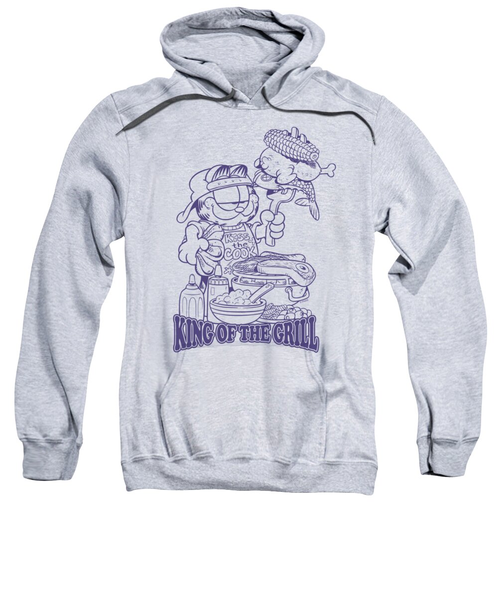 Garfield Sweatshirt featuring the digital art Garfield - King Of The Grill by Brand A