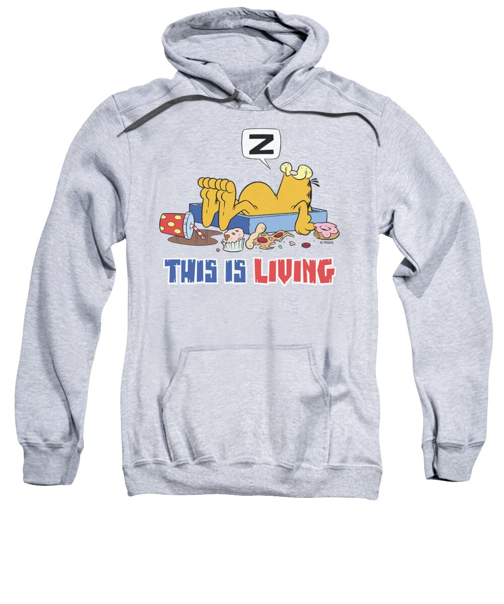 Garfield Sweatshirt featuring the digital art Garfield - This Is Living by Brand A