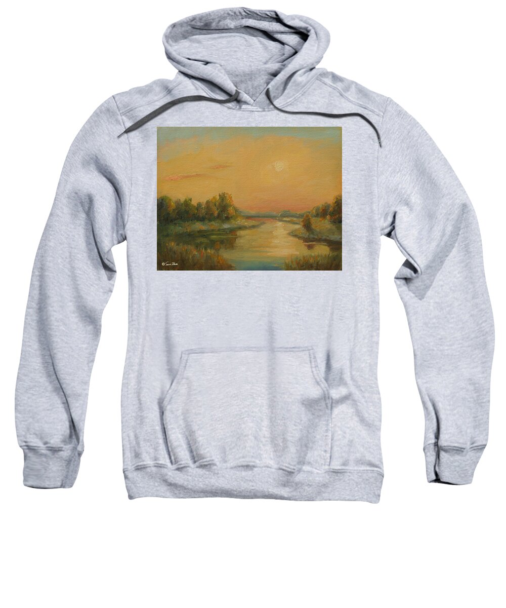 Painting Sweatshirt featuring the painting Golden Glow by Sarah Parks