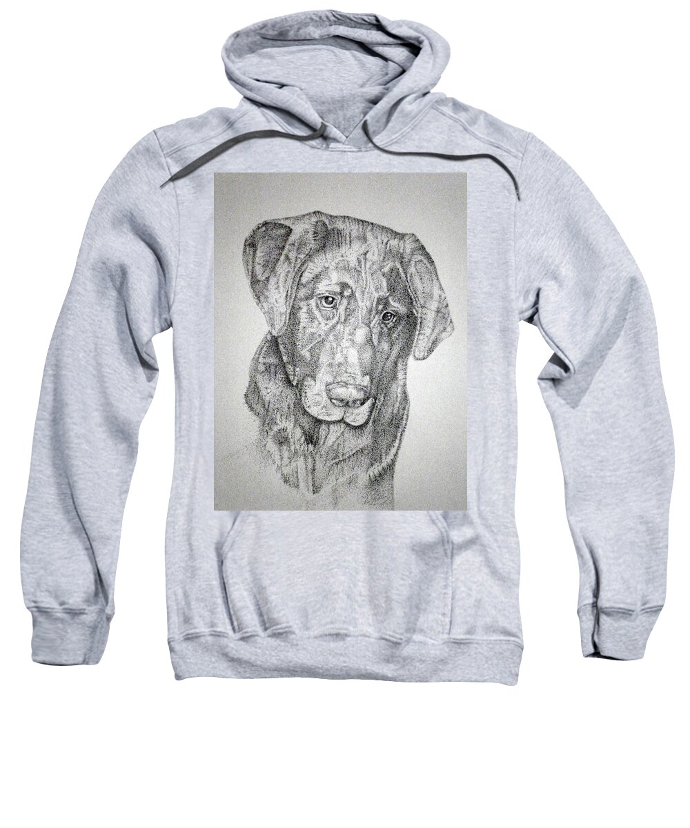 Dog Sweatshirt featuring the drawing Gozar by Mayhem Mediums