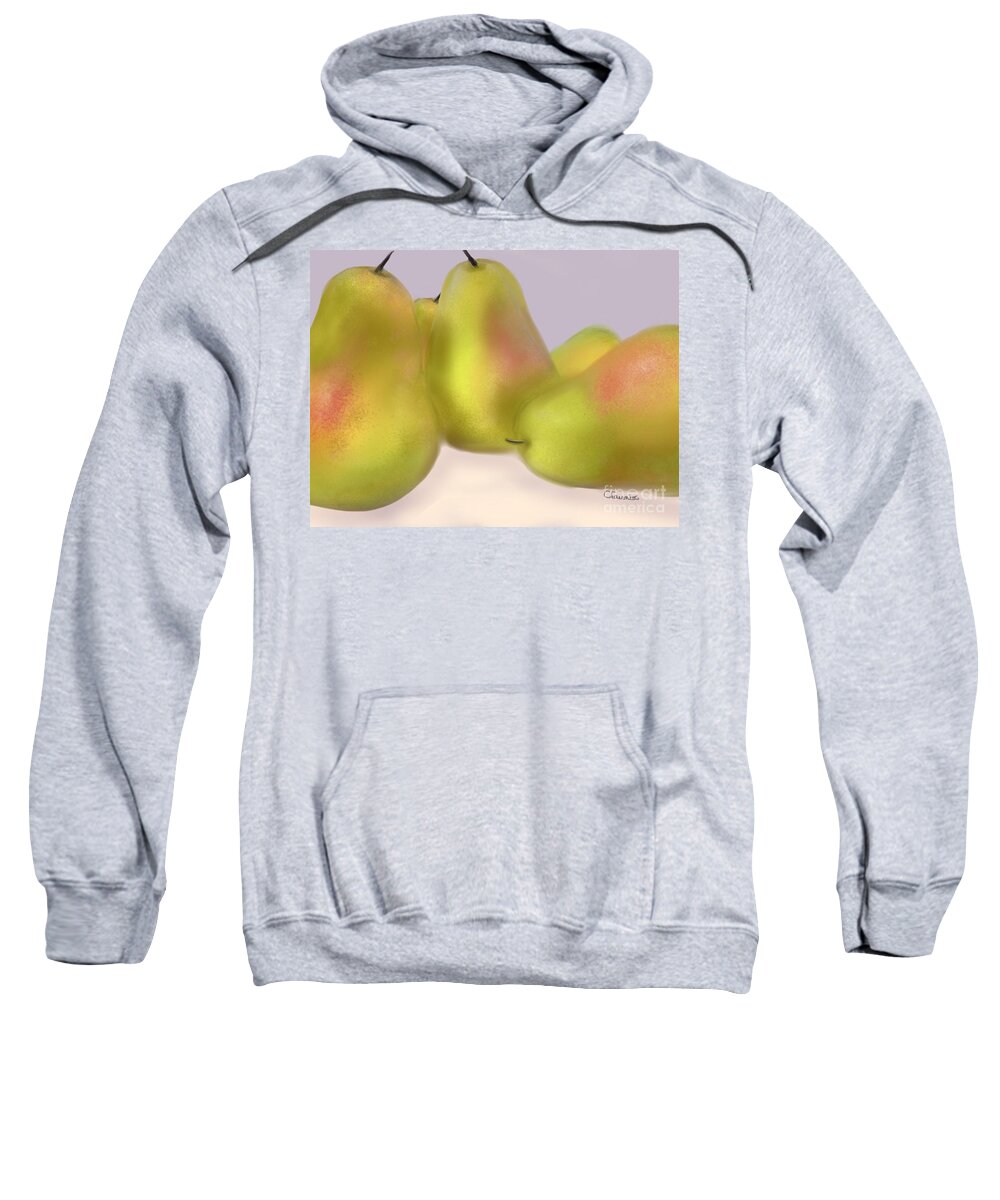 Still Life Sweatshirt featuring the digital art Grand Pears by Christine Fournier