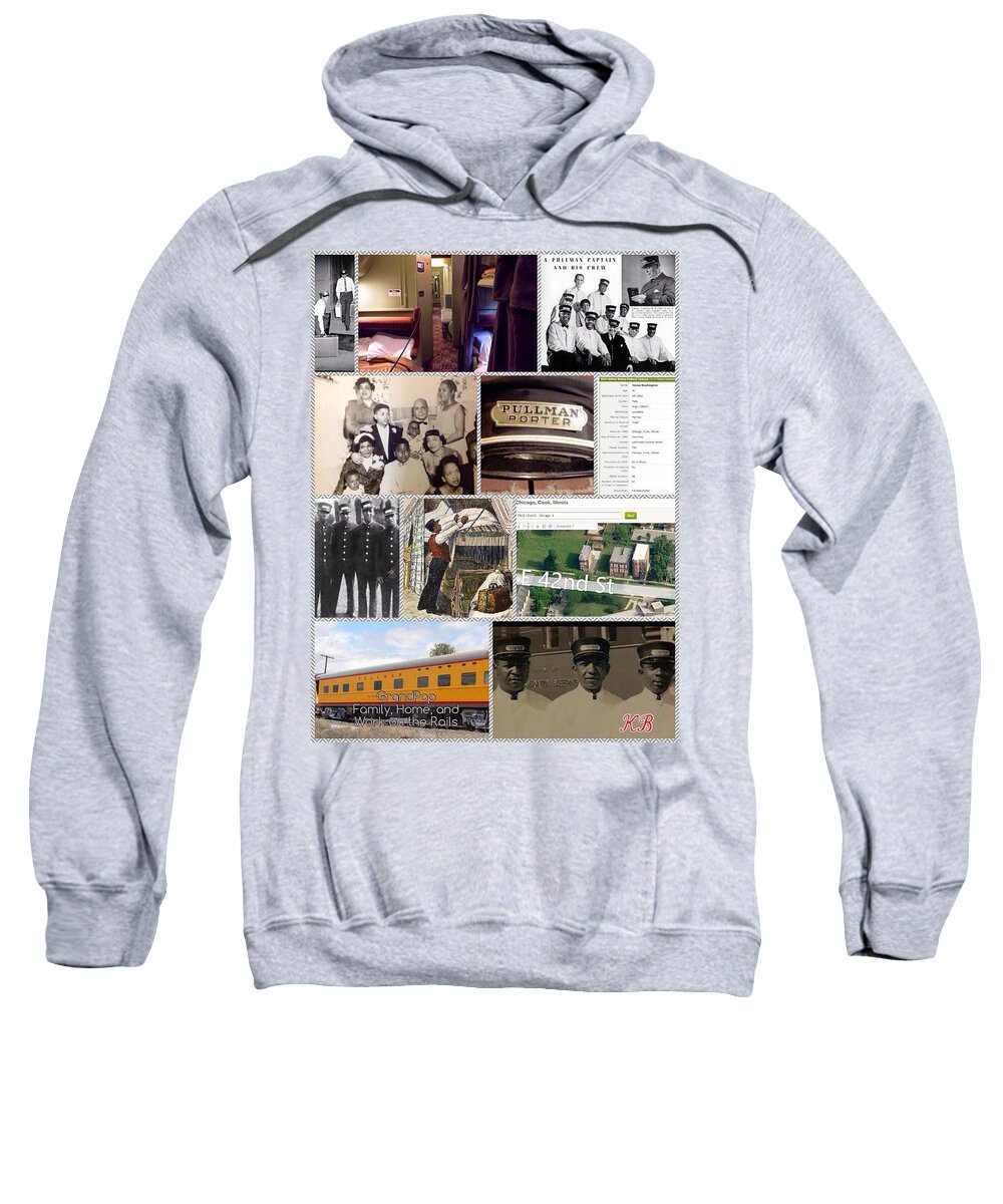 Digital Art Collage Sweatshirt featuring the digital art GrandPop Pullman Porter by Karen Buford