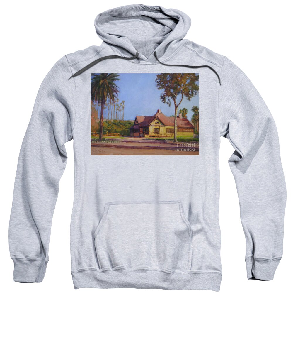Joan Coffey Sweatshirt featuring the painting Growers House by Joan Coffey