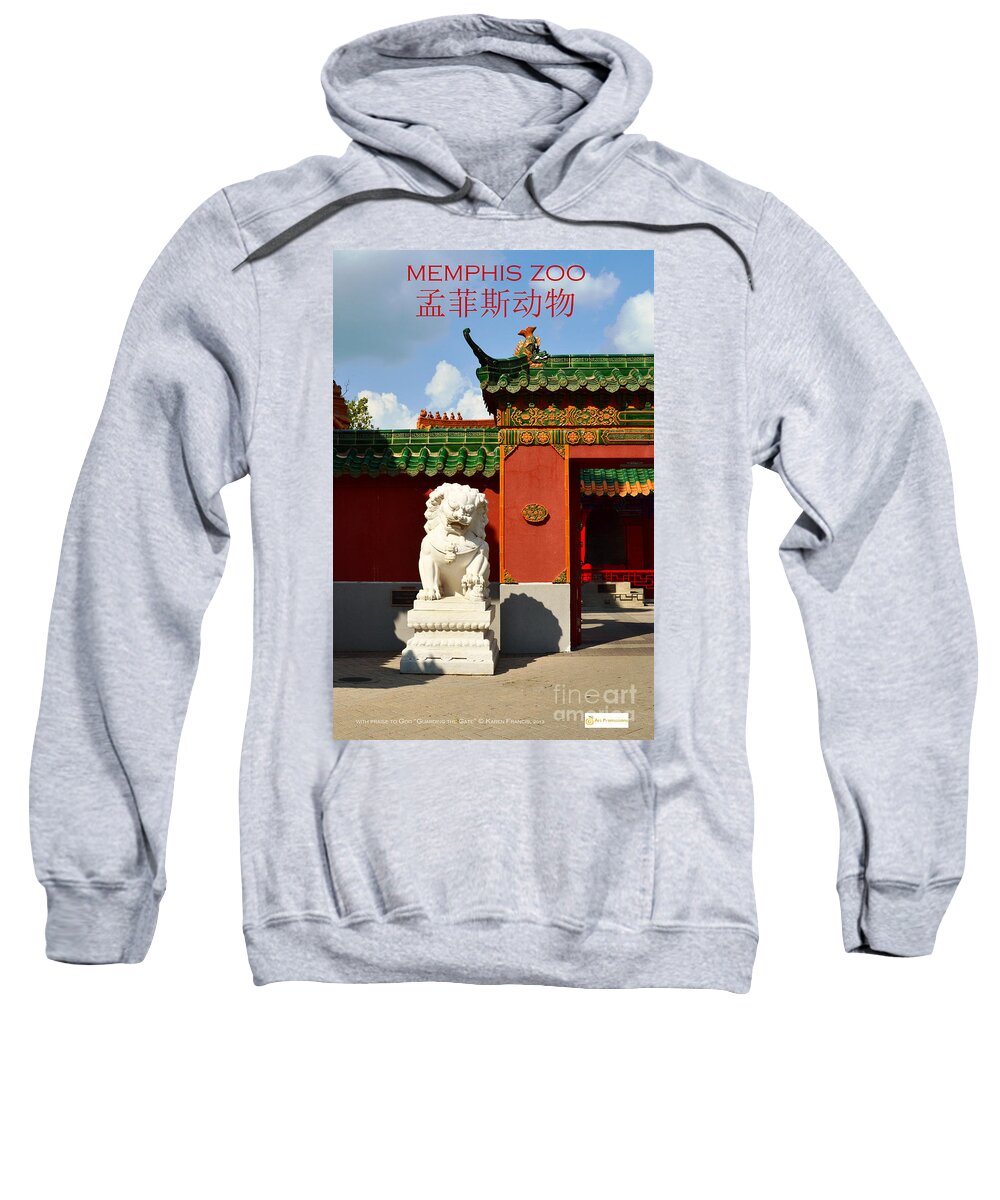 Lion Sweatshirt featuring the digital art Guarding the Gate by Karen Francis