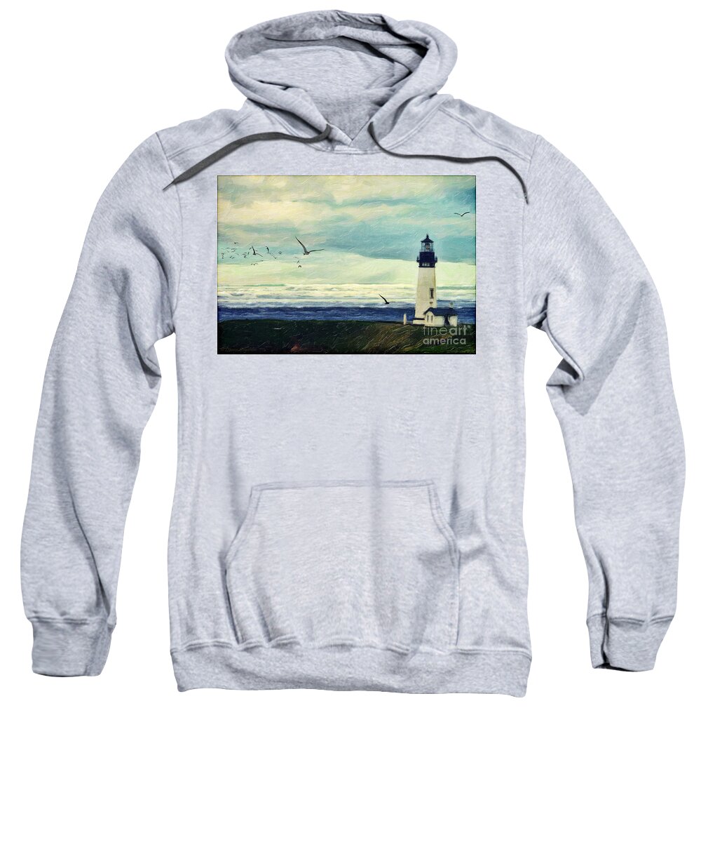  Sweatshirt featuring the digital art Gulls Way by Lianne Schneider
