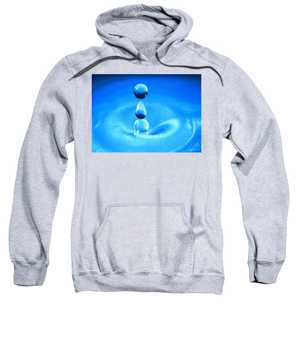 Water Sweatshirt featuring the painting H20 by SophiaArt Gallery