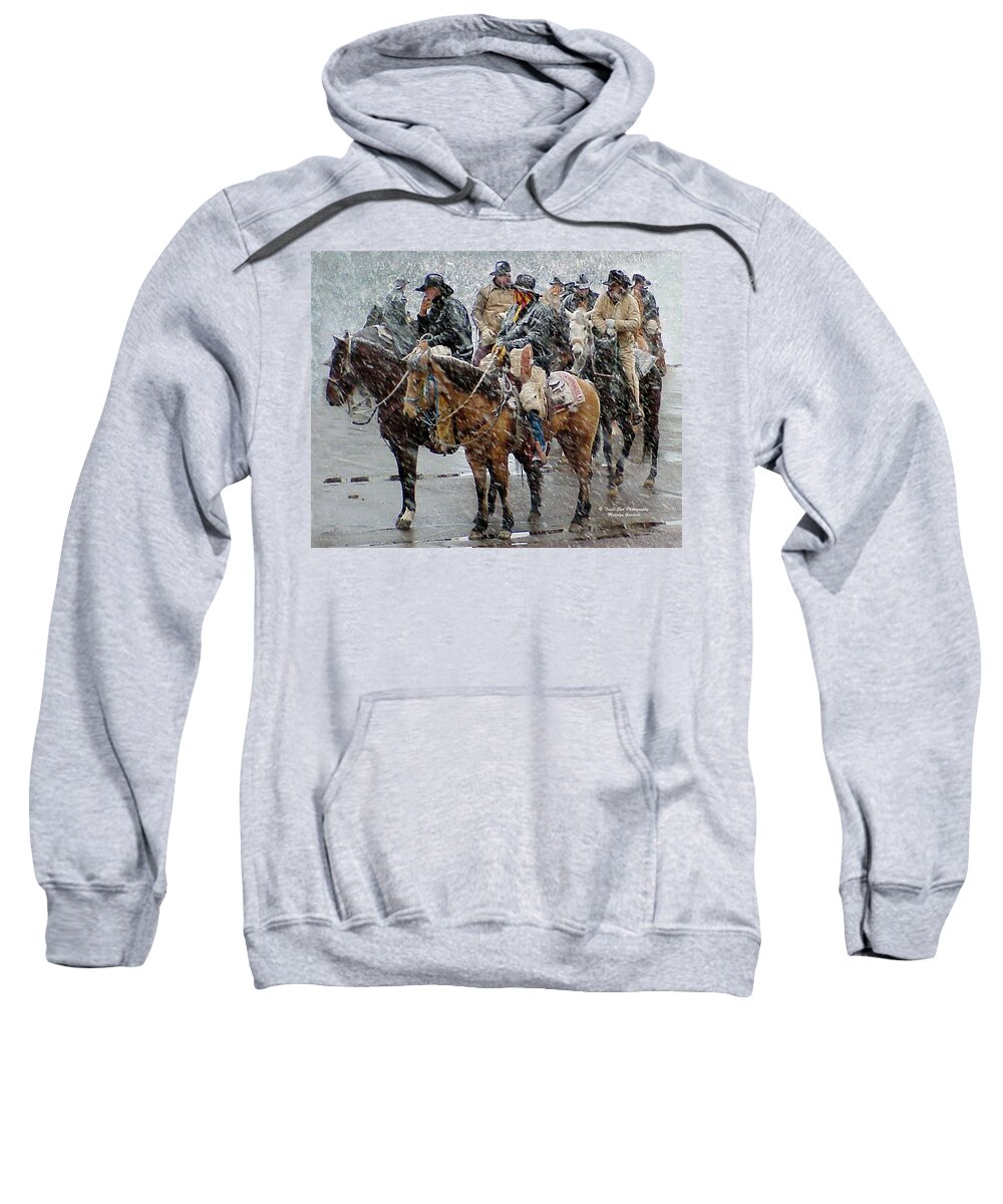 Western Sweatshirt featuring the photograph Hashknife Pony Express by Matalyn Gardner