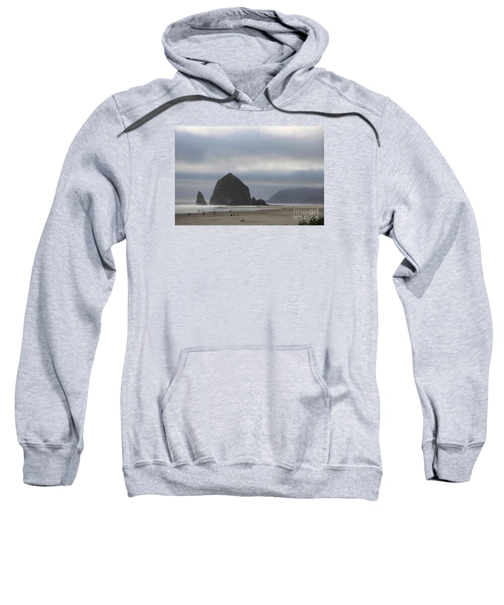 Haystack Rock Sweatshirt featuring the photograph Haystack Rock Cannon Beach by Christiane Schulze Art And Photography