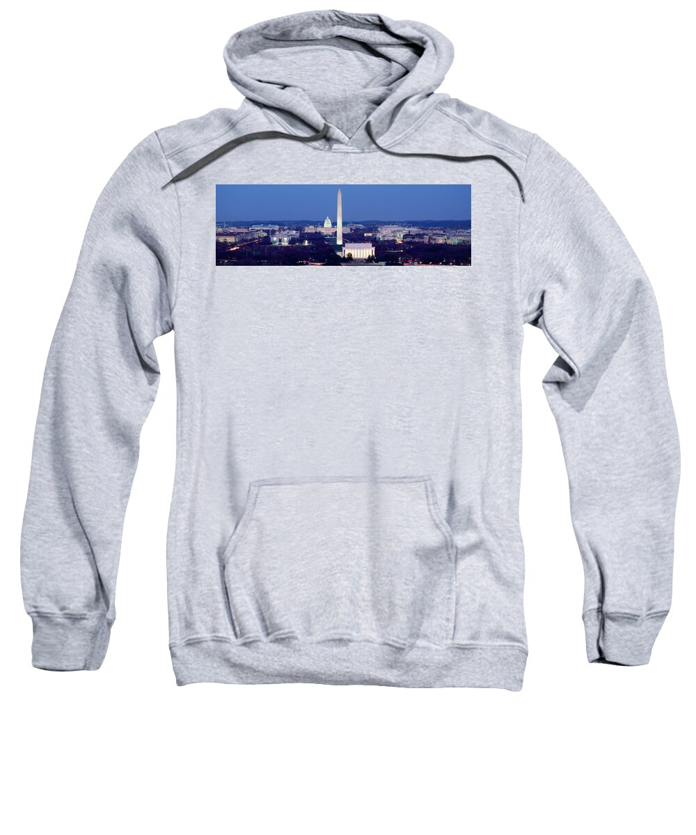 Photography Sweatshirt featuring the photograph High Angle View Of A City, Washington by Panoramic Images