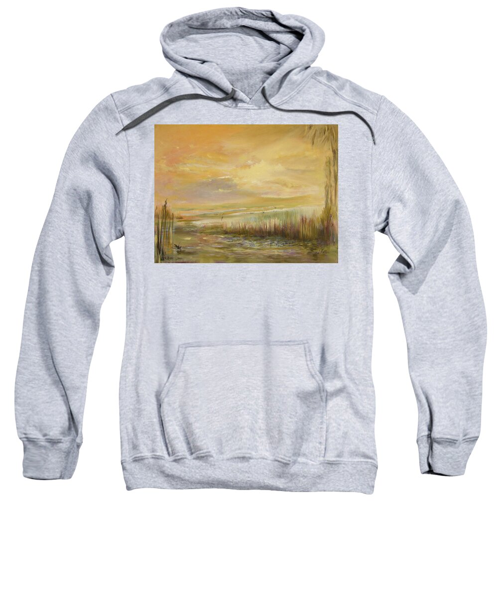 Original Oil Sweatshirt featuring the painting High Tide by Julianne Felton