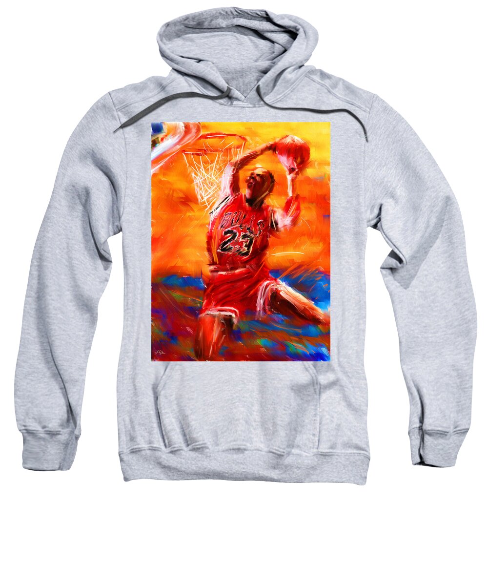 Basketball Sweatshirt featuring the digital art His Airness by Lourry Legarde