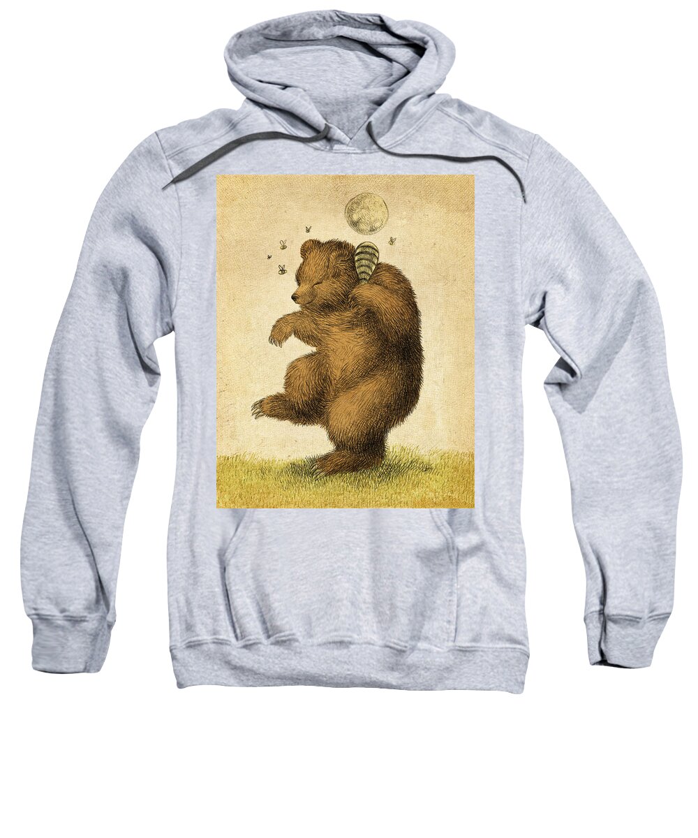 Bear Sweatshirt featuring the drawing Honey Bear by Eric Fan