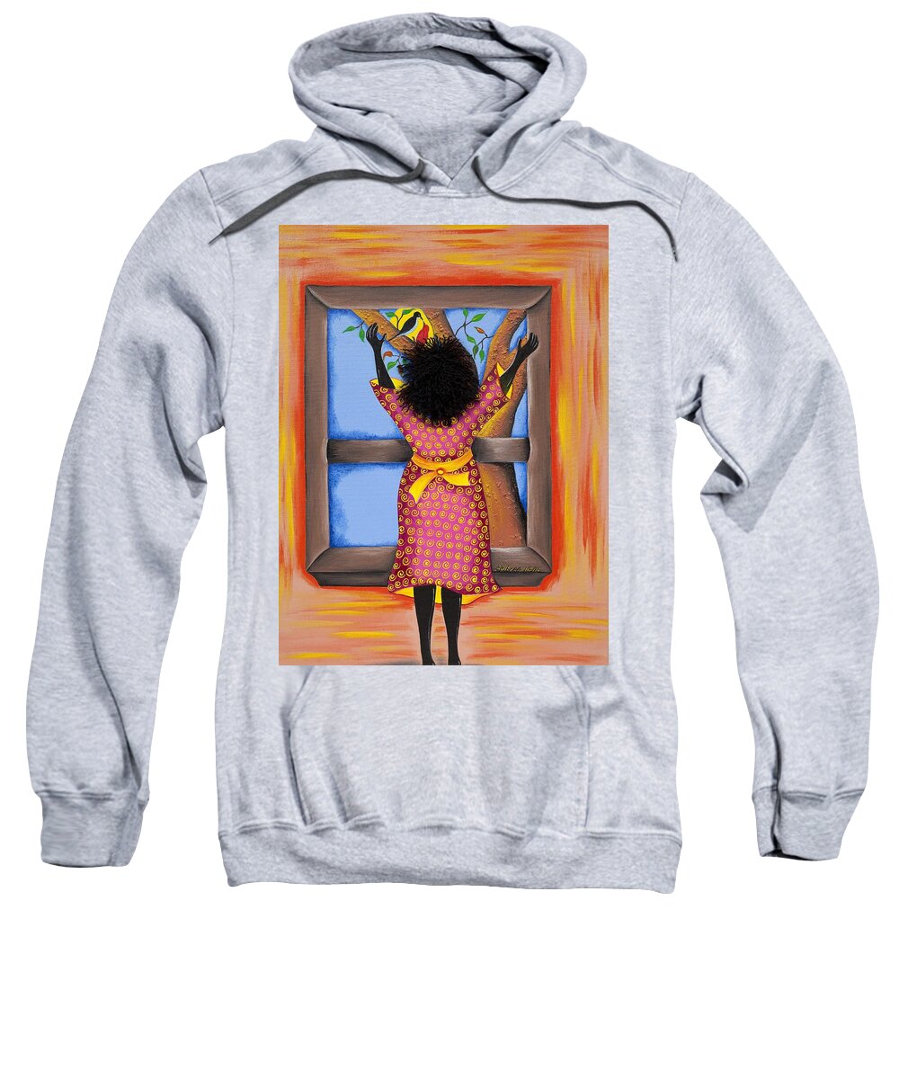 Gullah Sweatshirt featuring the painting Hope by Patricia Sabreee