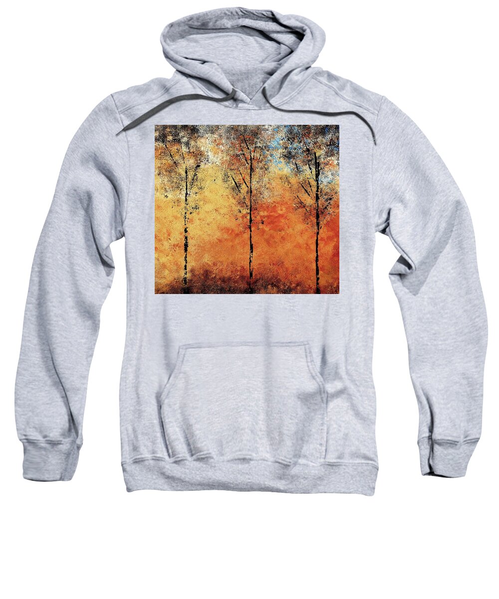 Hot Sweatshirt featuring the painting Hot Hillside by Linda Bailey