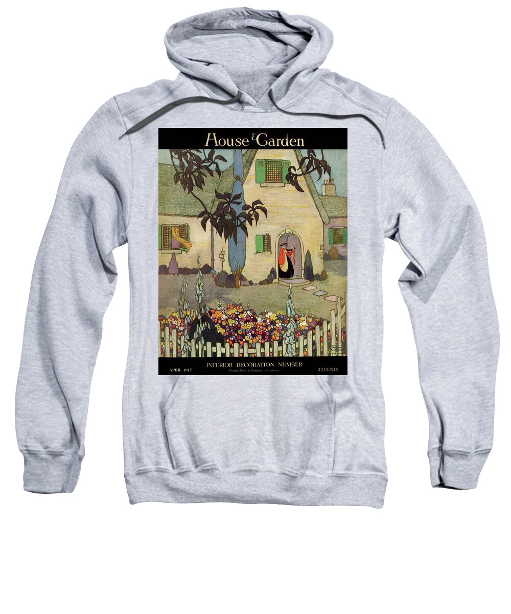House & Garden Sweatshirt featuring the photograph House & Garden Cover Illustration Of An by Porter Woodruff