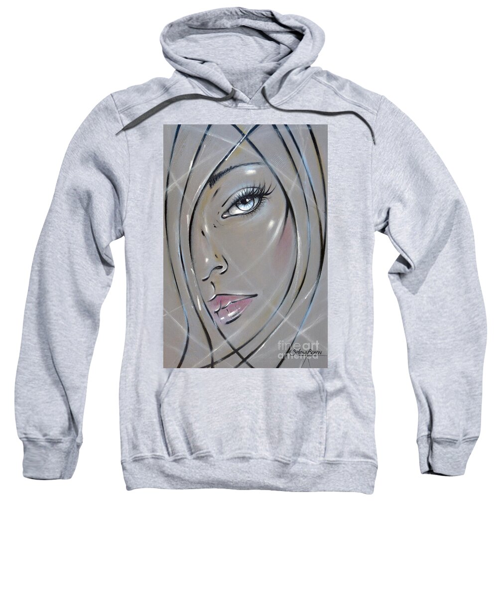 Woman Sweatshirt featuring the painting I Want The Truth 310811 by Selena Boron