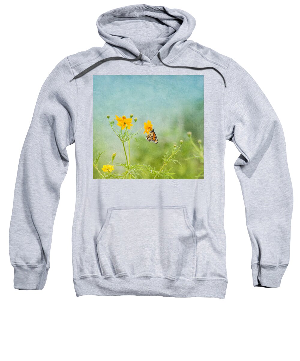 Nature Sweatshirt featuring the photograph In The Garden - Monarch Butterfly by Kim Hojnacki