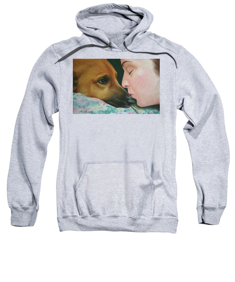 Dog Sweatshirt featuring the pastel It's Alright by Marna Edwards Flavell