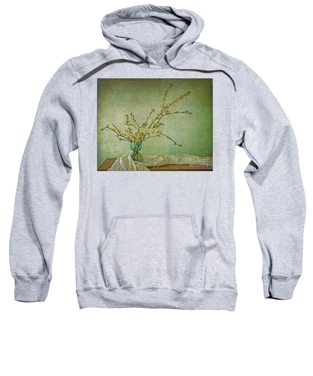 Blossoms Sweatshirt featuring the photograph Ivory and Turquoise by Priska Wettstein