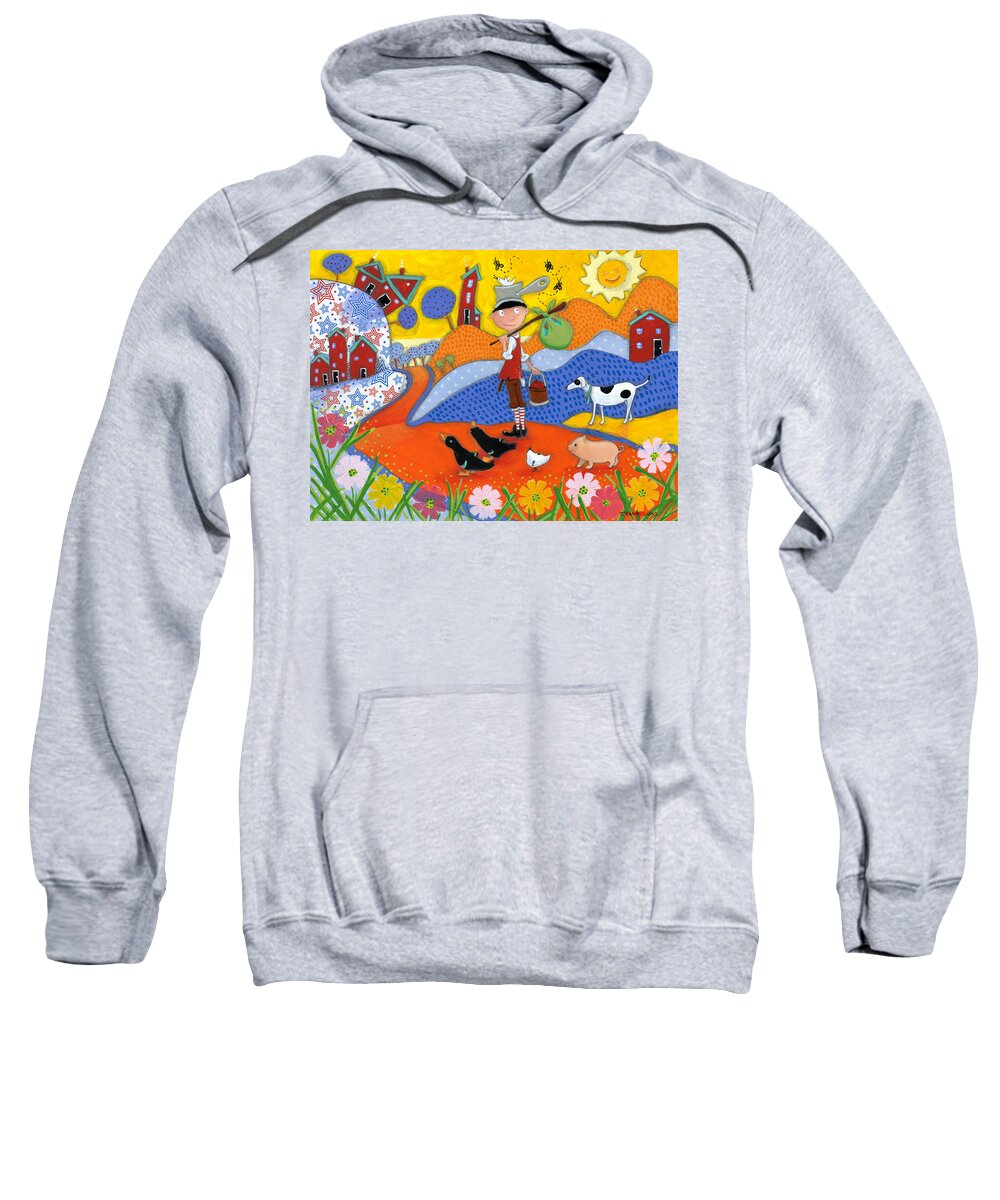 Johnny Appleseed Sweatshirt featuring the painting Johnny Appleseed by Jacquelin L Westerman