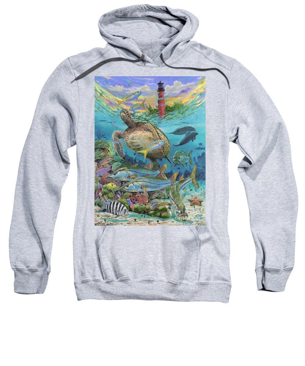 Turtles Sweatshirt featuring the painting Jupiter Haven Re001 by Carey Chen