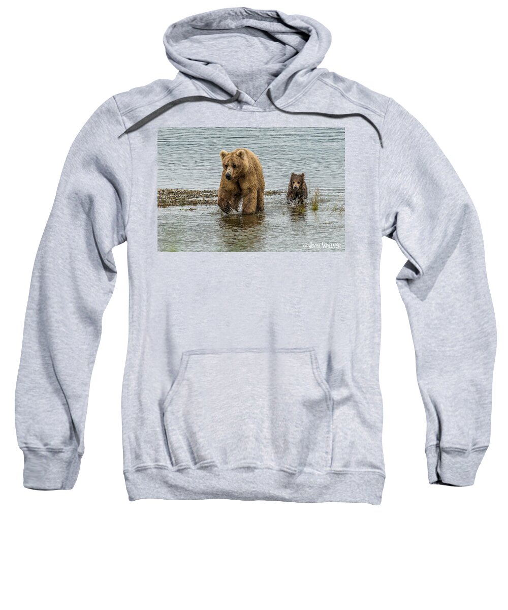 Alaska Sweatshirt featuring the photograph Keeping up with mom by Joan Wallner