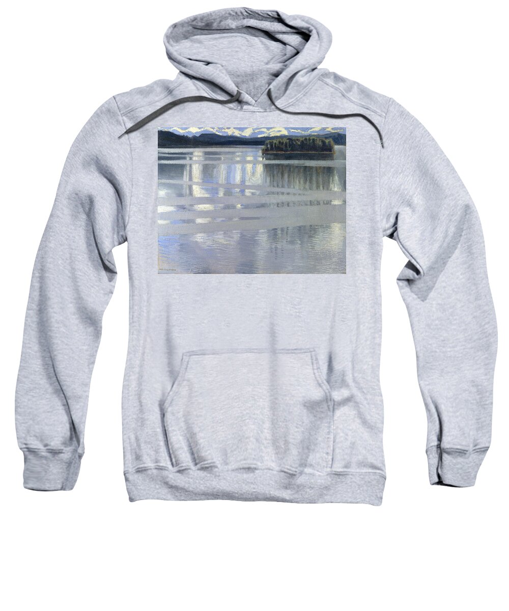 Akseli Gallen-kallela Sweatshirt featuring the painting Lake Keitele by Akseli Gallen-Kallela