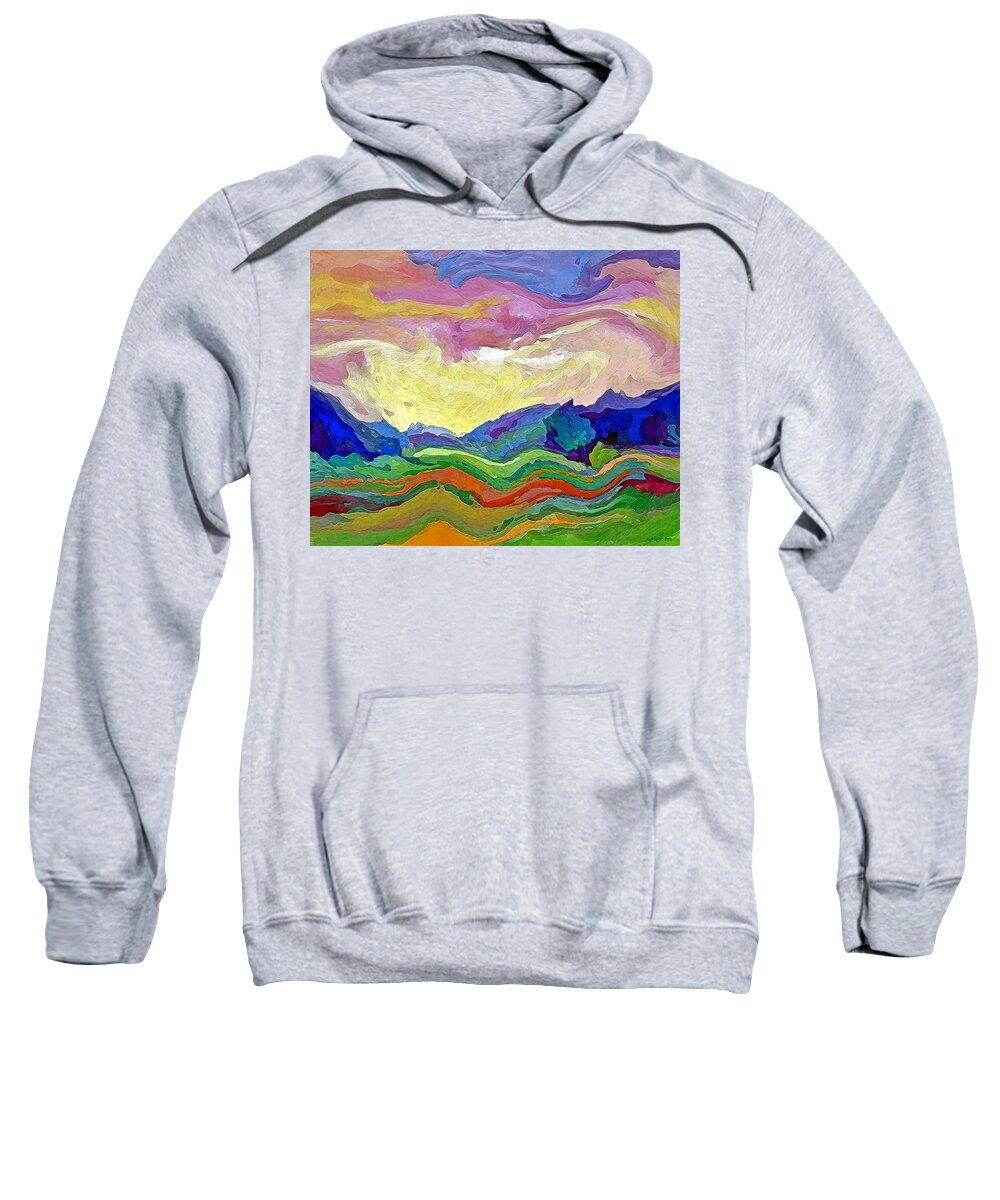Landscape Sweatshirt featuring the digital art Landscape Expression by Gary Olsen-Hasek