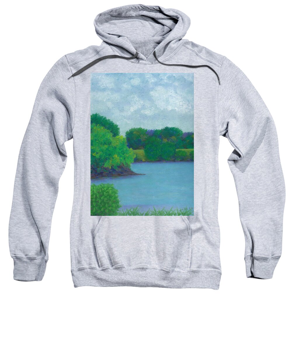 Omega Sweatshirt featuring the pastel Last Day by Anne Katzeff