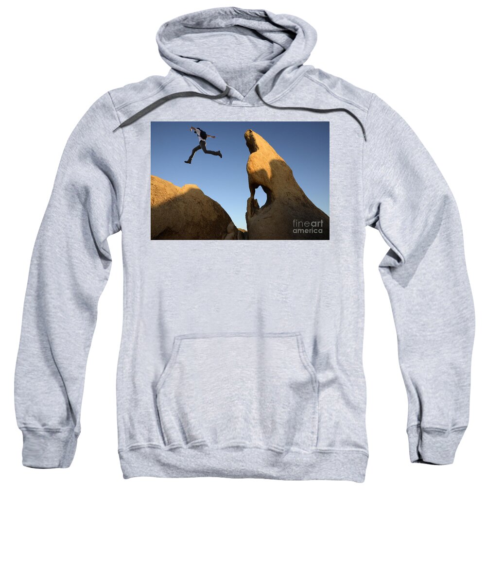 Leap Sweatshirt featuring the photograph Leap Of Faith by Bob Christopher