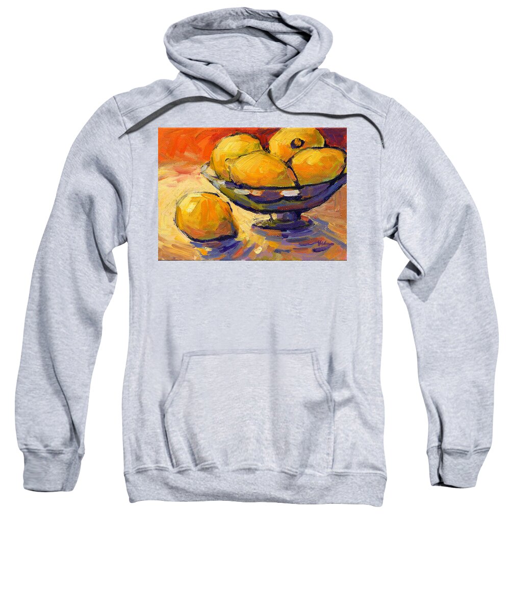 California Sweatshirt featuring the painting Lemons 1 by Konnie Kim