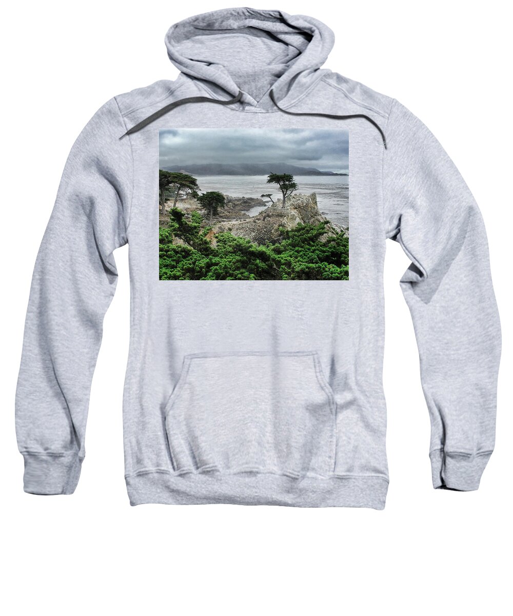 Beach Sweatshirt featuring the photograph Lone Cypress by Steve Ondrus