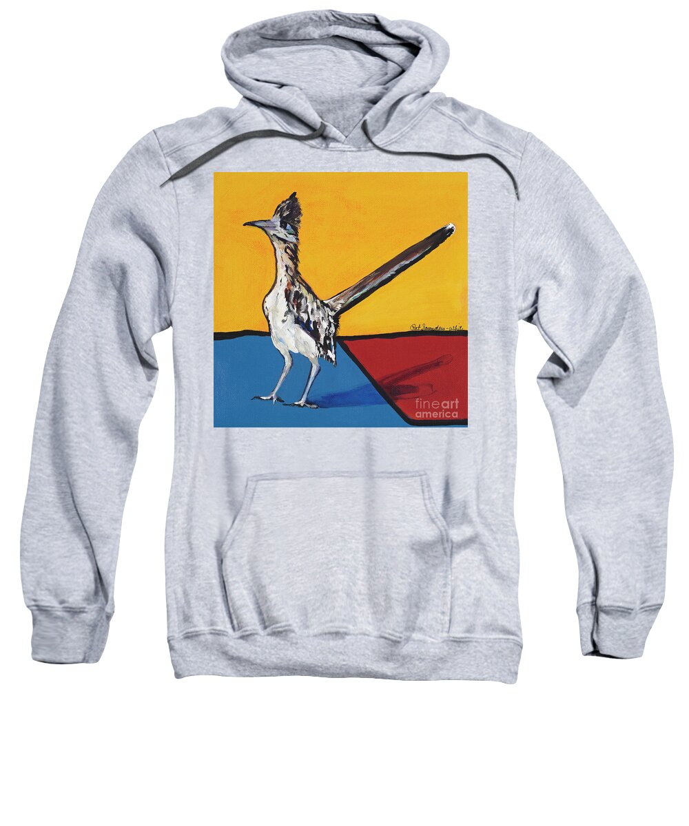 Pat Saunders-white Sweatshirt featuring the painting Long Distance Runner by Pat Saunders-White