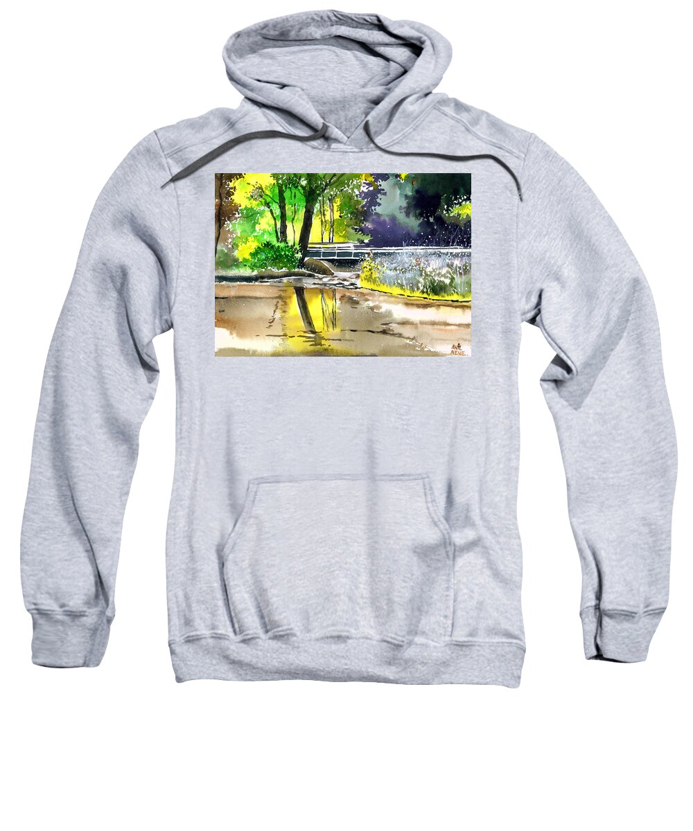 Nature Sweatshirt featuring the painting Long time No see by Anil Nene