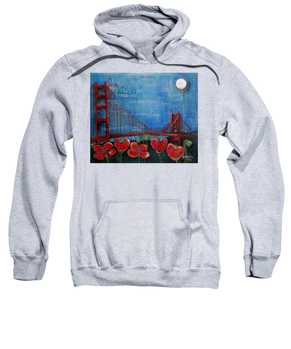 San Francisco Sweatshirt featuring the painting Love for San Francisco by Laurie Maves ART