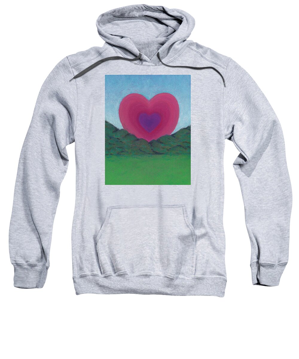 Love Sweatshirt featuring the pastel Love Rising by Anne Katzeff