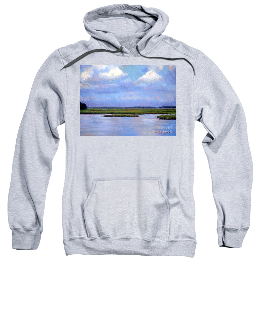 Low Country Sweatshirt featuring the painting Low Country High by Candace Lovely