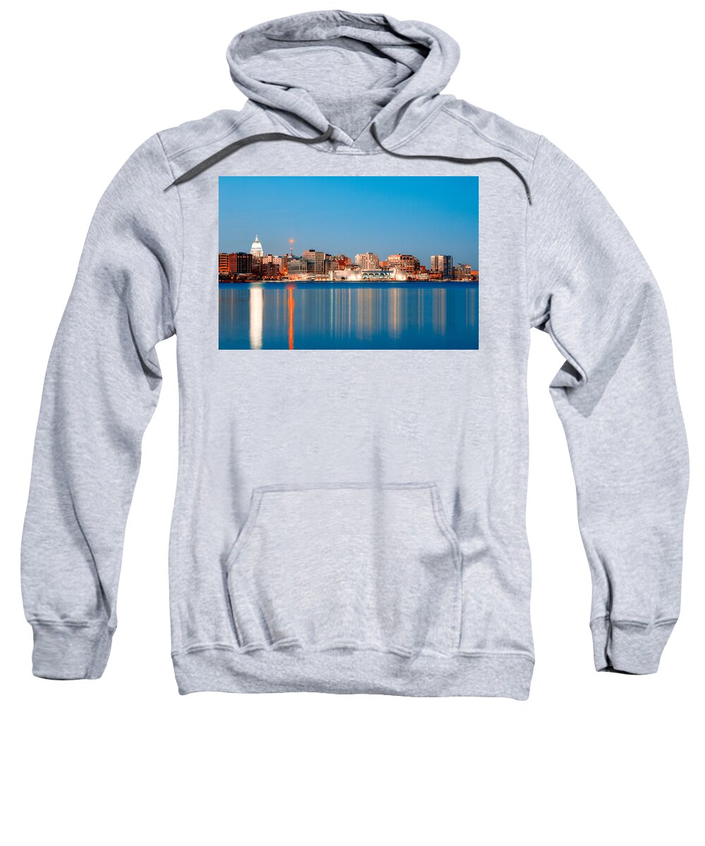 Madison Sweatshirt featuring the photograph Madison Skyline by Todd Klassy