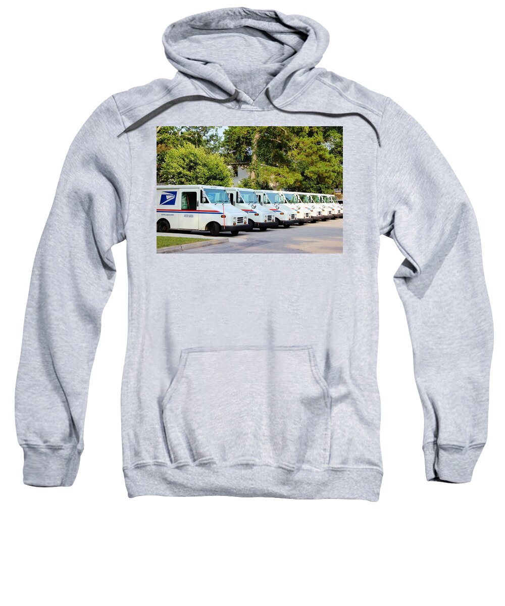 United States Sweatshirt featuring the photograph Mail Trucks by Cynthia Guinn
