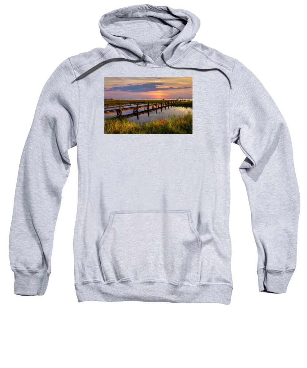Clouds Sweatshirt featuring the photograph Marsh Harbor by Debra and Dave Vanderlaan