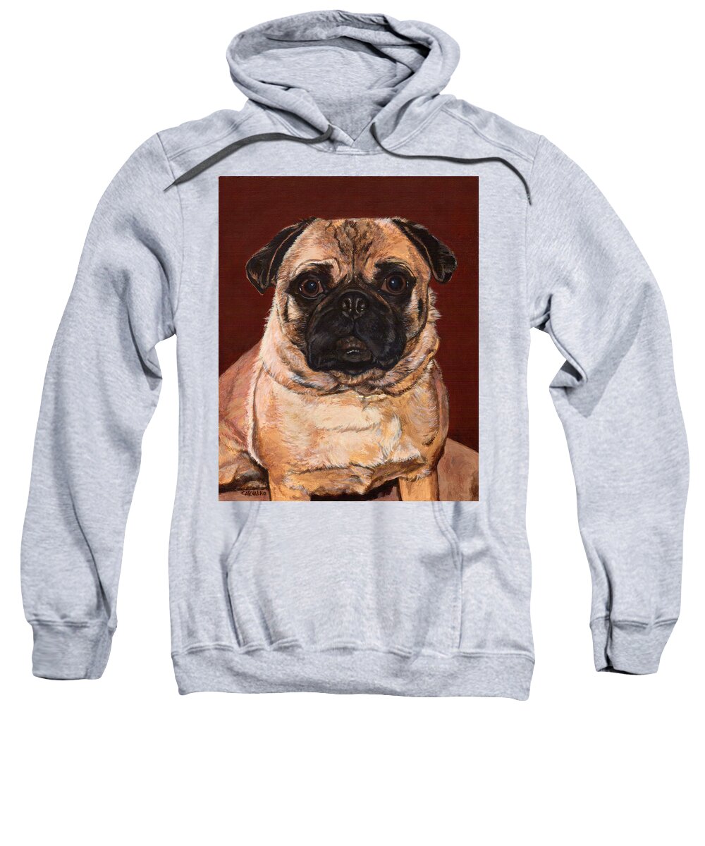 Dog Sweatshirt featuring the painting Maxx by Daniel Carvalho