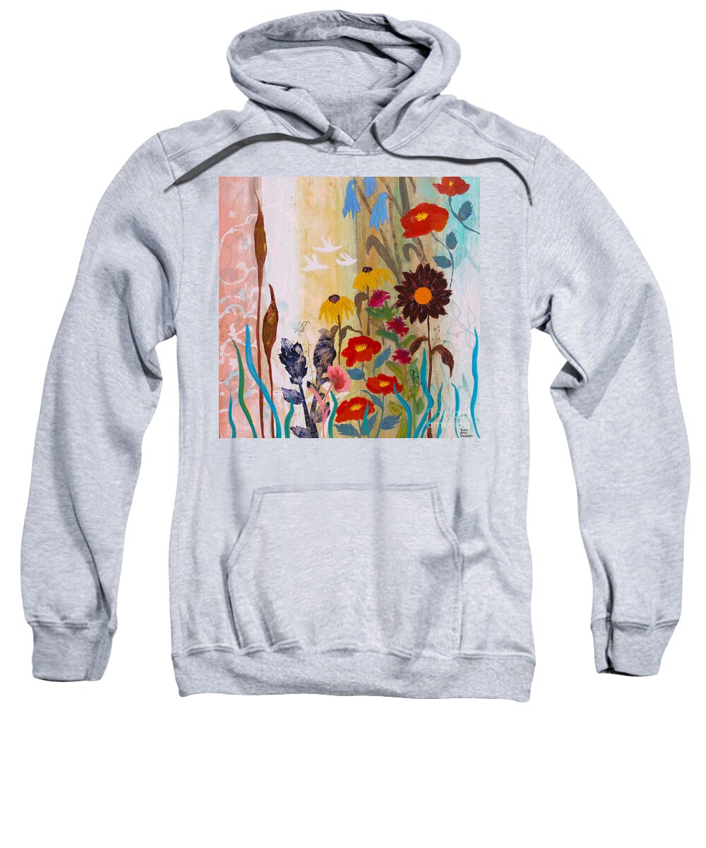 May Sweatshirt featuring the painting May Melody by Robin Pedrero