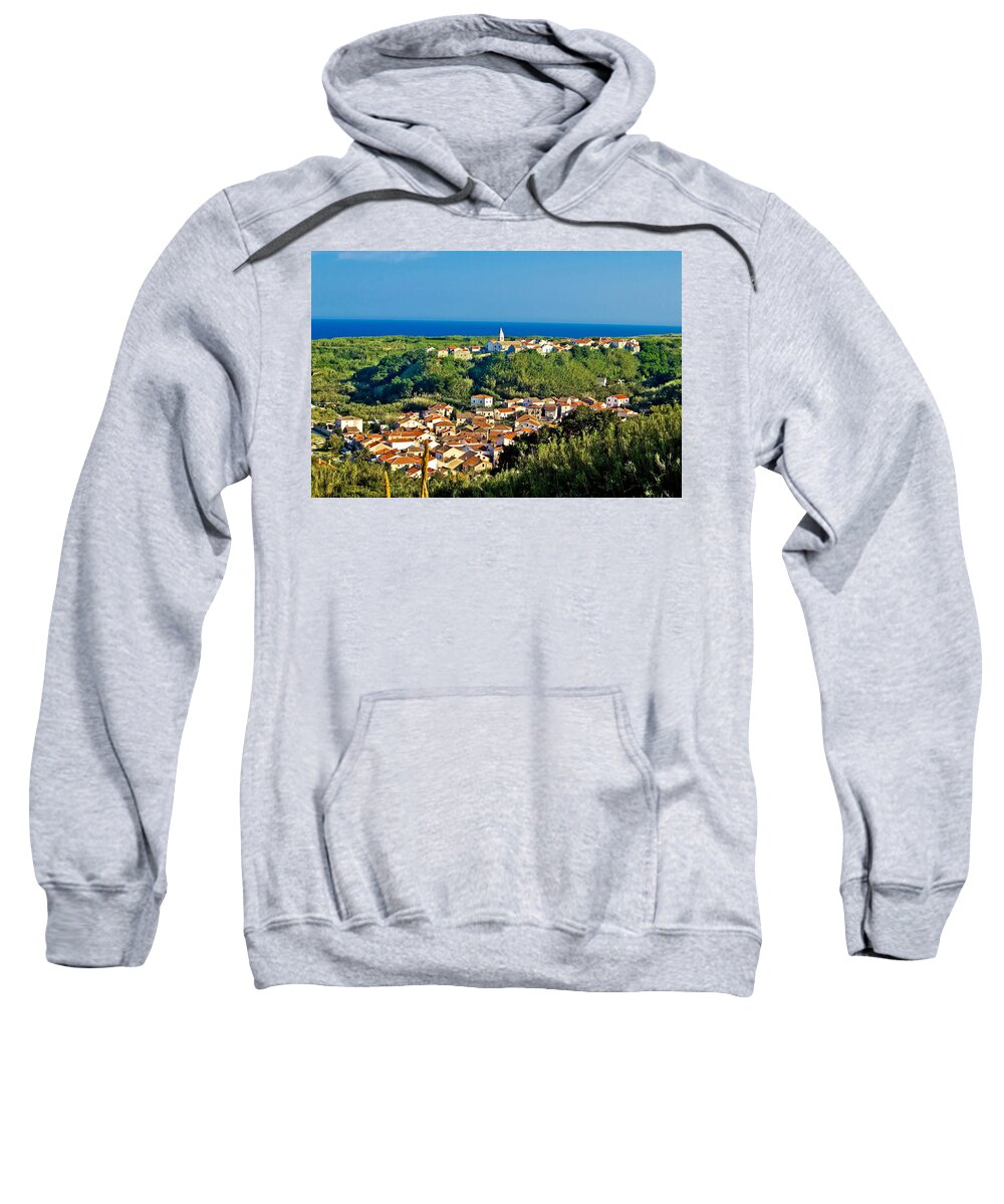 Croatia Sweatshirt featuring the photograph Mediterranean town of Susak Croatia by Brch Photography