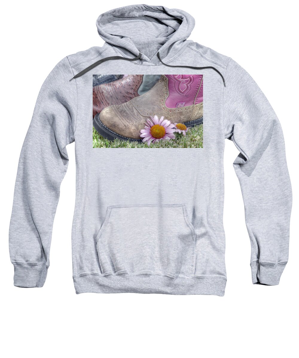 Clothing Sweatshirt featuring the photograph Megaboots by Joan Carroll