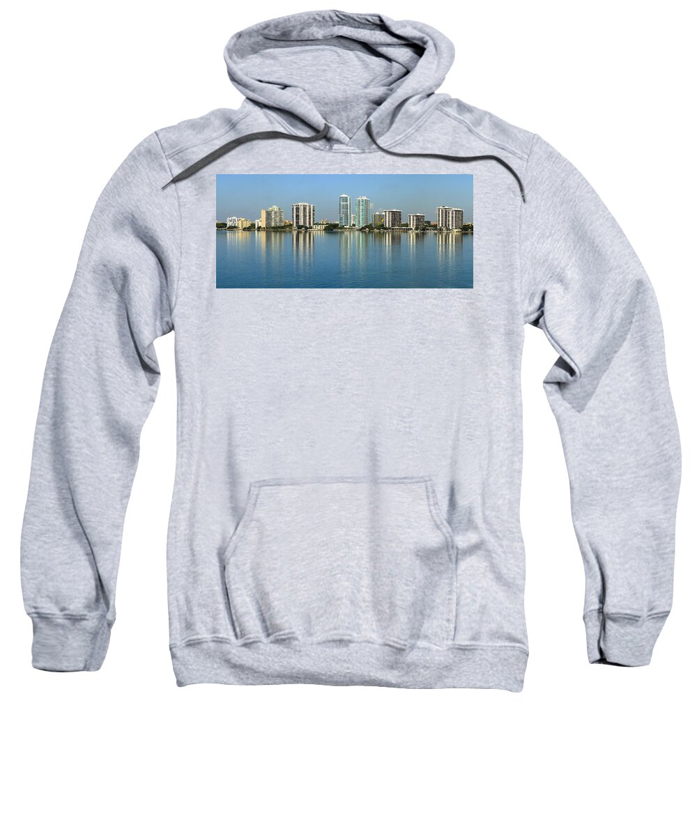 Architecture Sweatshirt featuring the photograph Miami Brickell Skyline by Raul Rodriguez